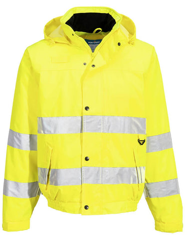 Hi-Vis Rain Lite Bomber Jacket Yellow