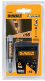 DEWALT 25MM PZ2 IMPACT TORSION BITS FLIP BOX OF 15