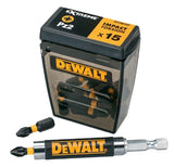 DEWALT 25MM PZ2 IMPACT TORSION BITS FLIP BOX OF 15