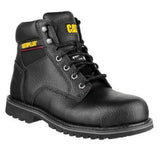 CATERPILLAR SAFETY BOOTS DISTRESSED LEATHER BLACK